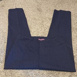 Eight Clovers Navy Polka Dot pull on Pants. NWOT
